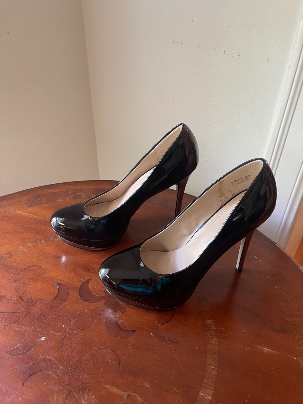 Zigi Soho Black Patent Platform Stiletto Pumps